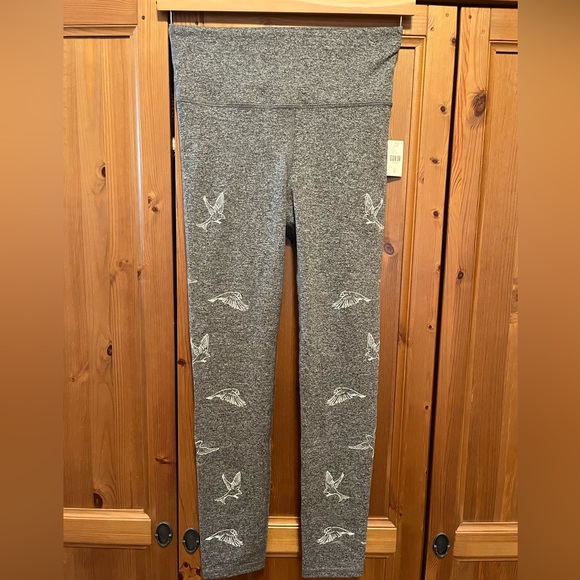 NWT - Daily Practice by Anthropologie Nightingale Bird Print High Rise Grey - Picture 3 of 5